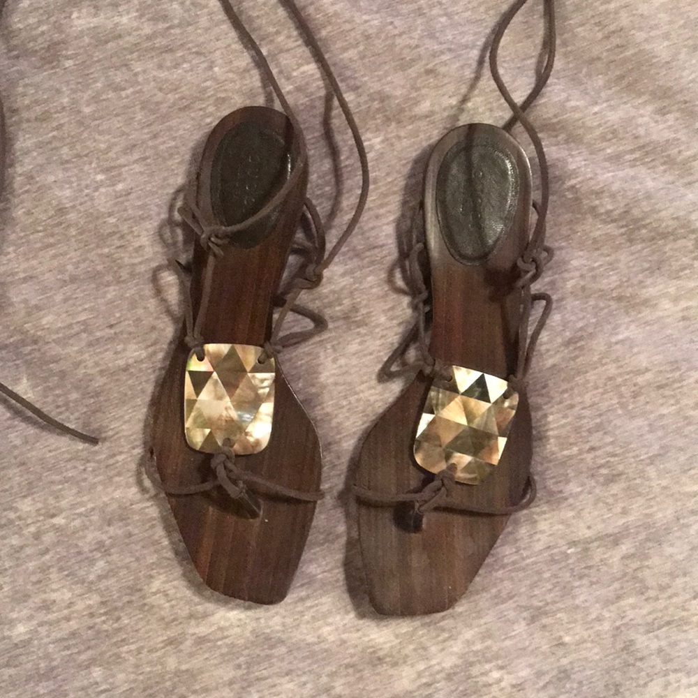 Gucci Sandals Shoes Brown 8 1/2B